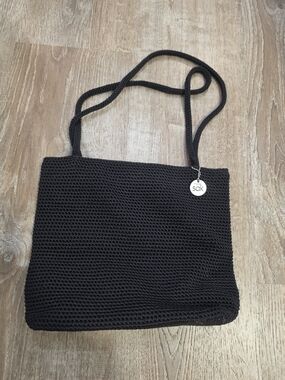 The Sak Black Knit Shoulder Bag